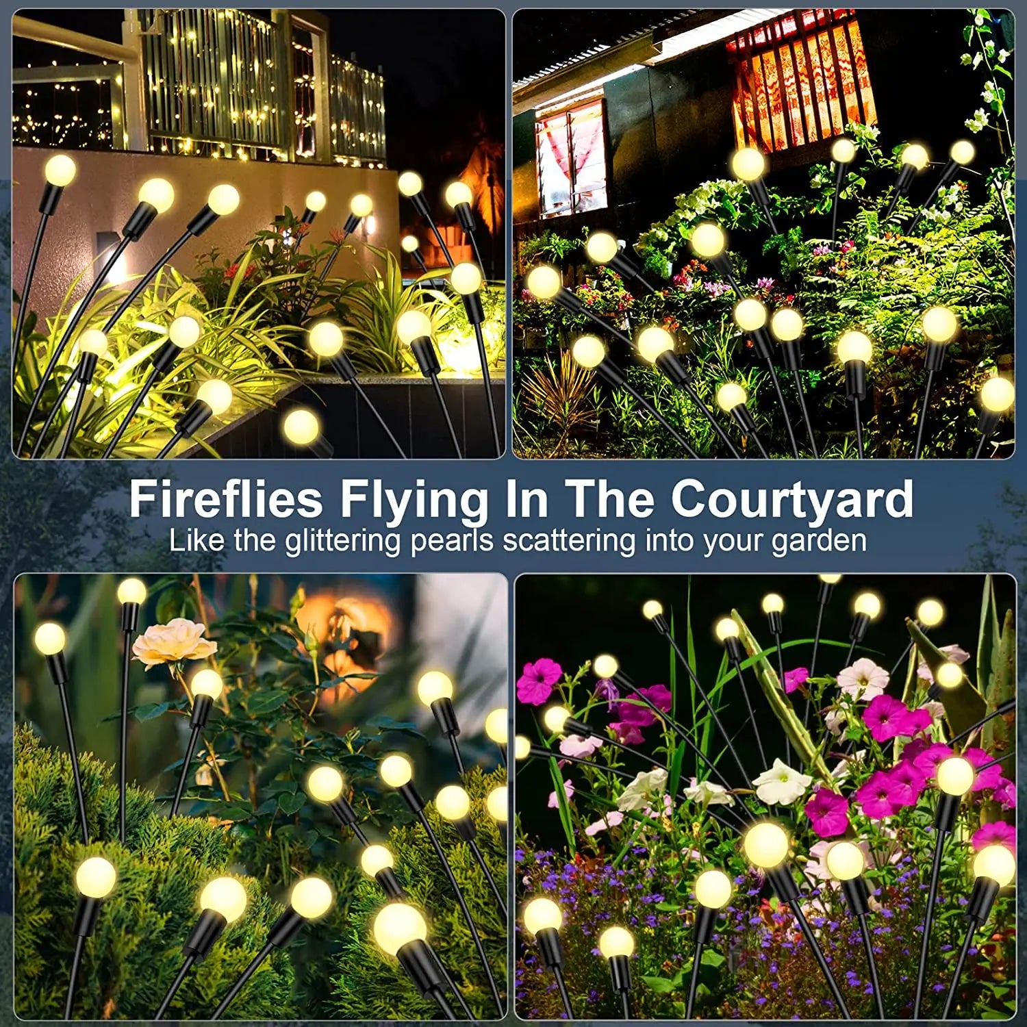 LED Solar Garden Firefly Lights