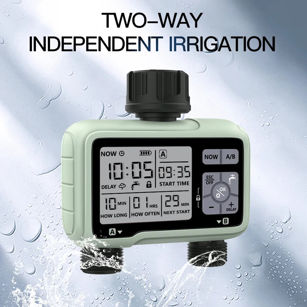 Automatic Garden Water Timer with Large LCD Display