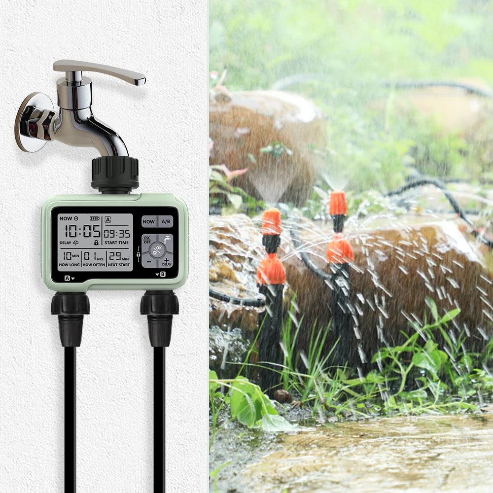 Automatic Garden Water Timer with Large LCD Display