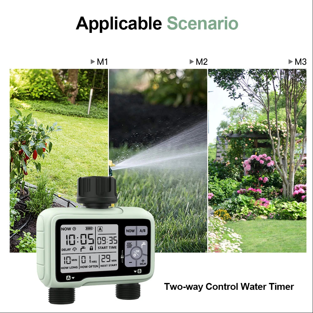 Automatic Garden Water Timer with Large LCD Display