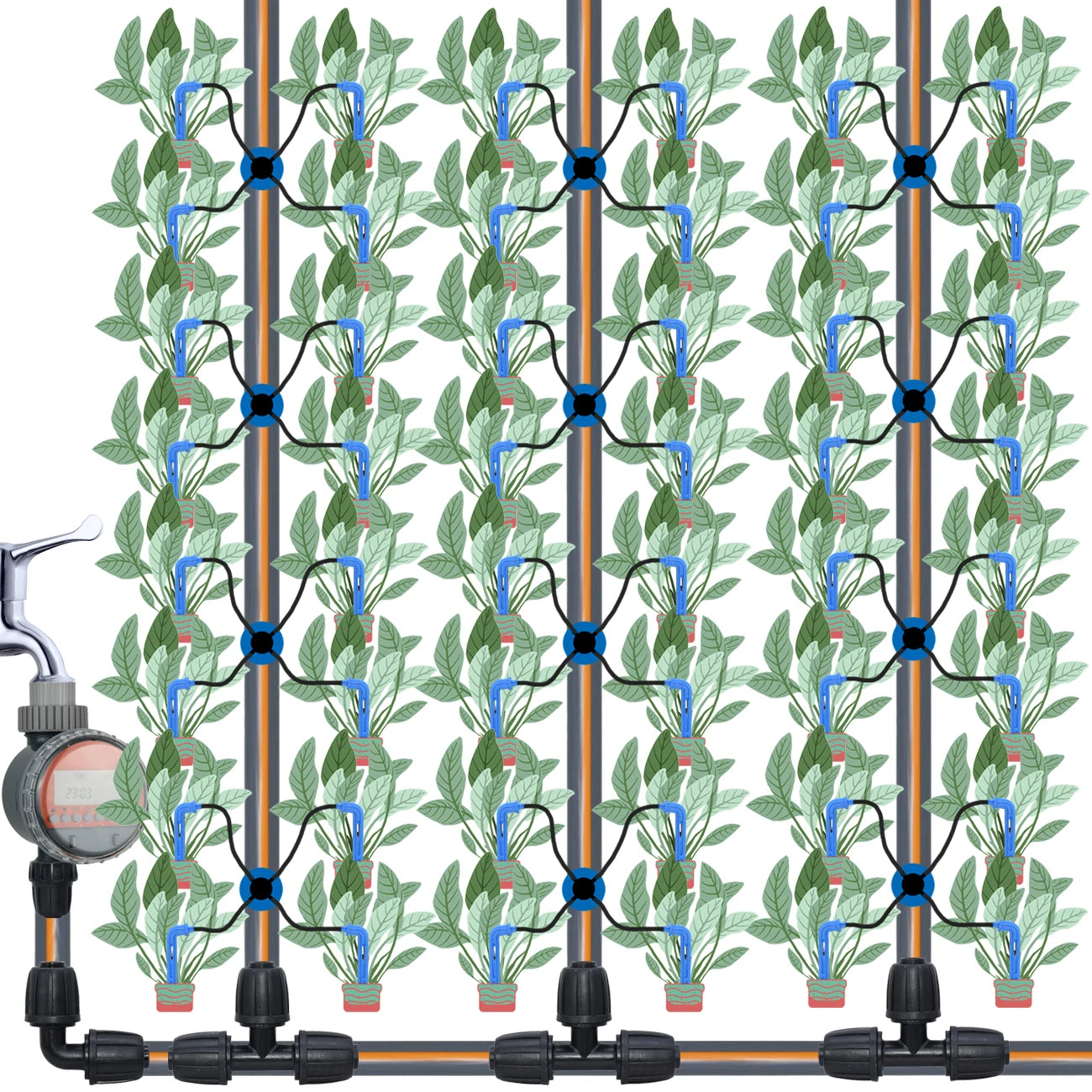 Automatic 4-Way Drip Irrigation System