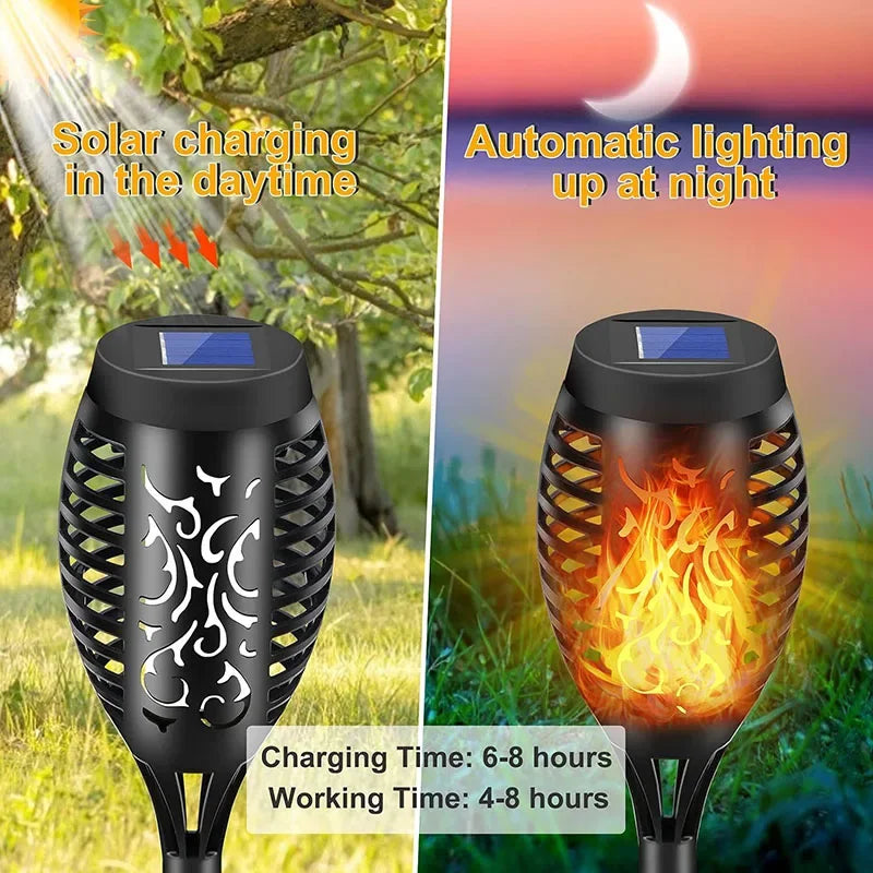 Solar Flame Lights Flickering Torch Light