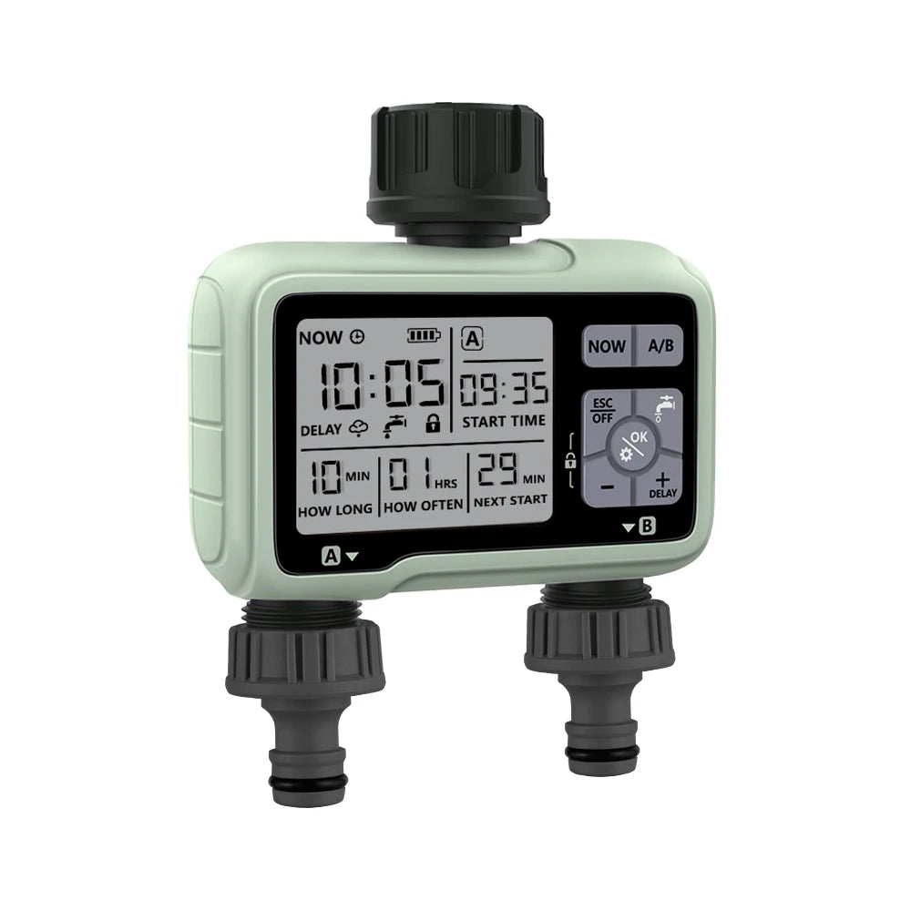 Automatic Garden Water Timer with Large LCD Display