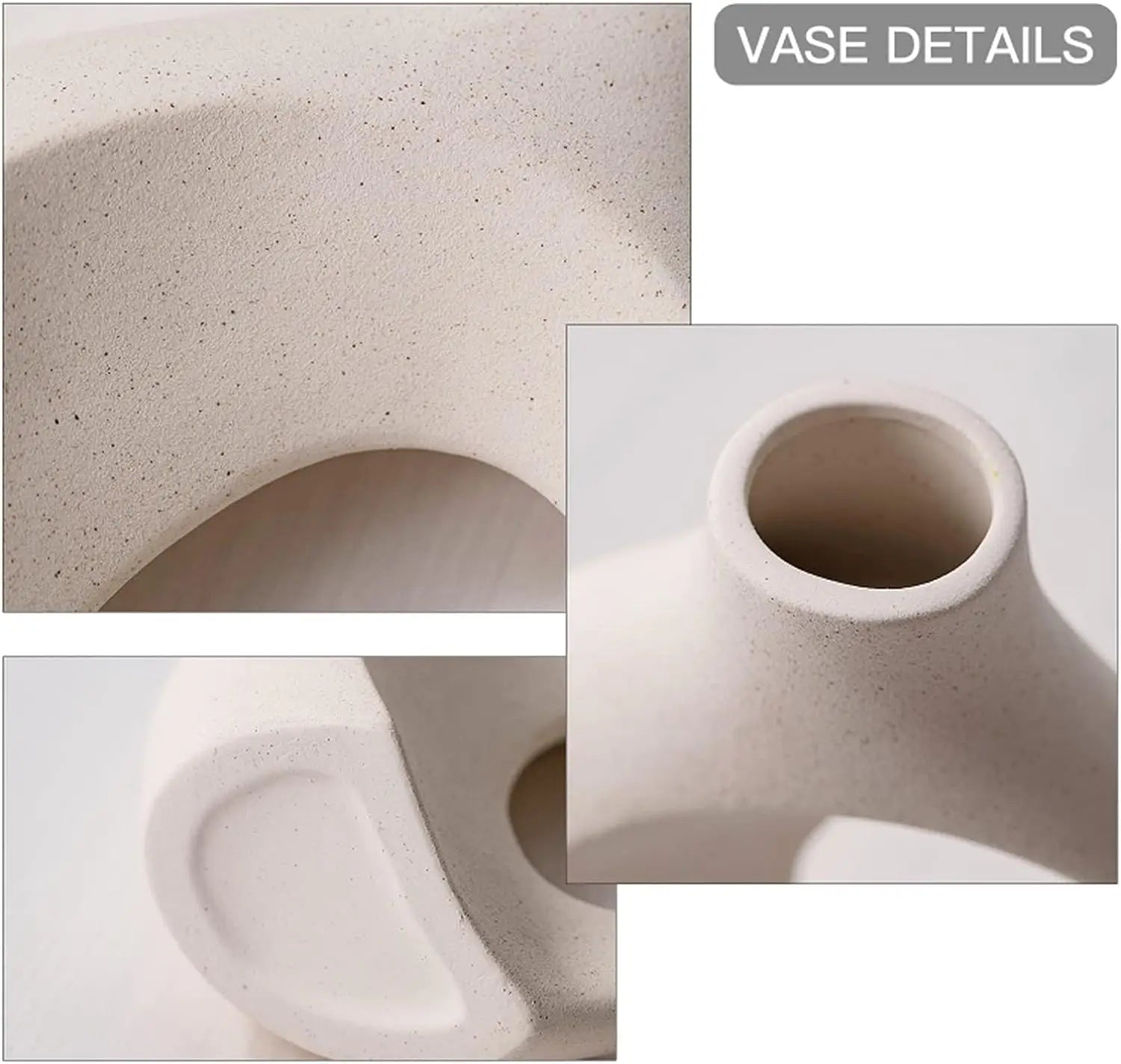 Modern White Ceramic Vase Set Decor