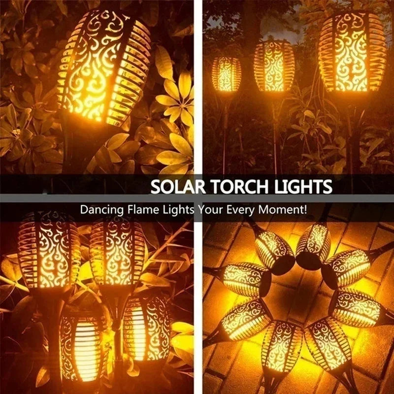 Solar Flame Lights Flickering Torch Light