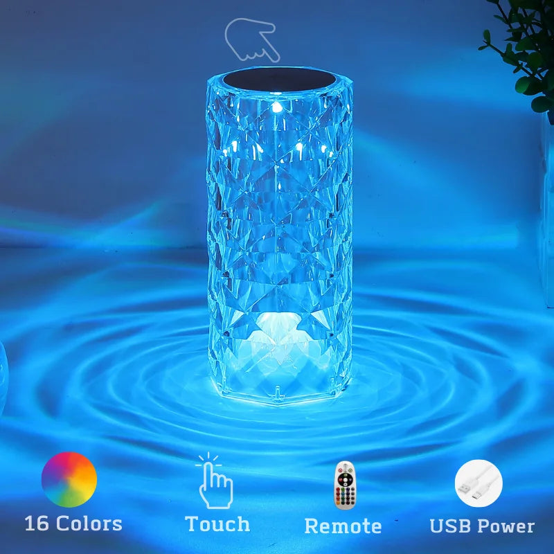 16-Color Crystal Table Lamp