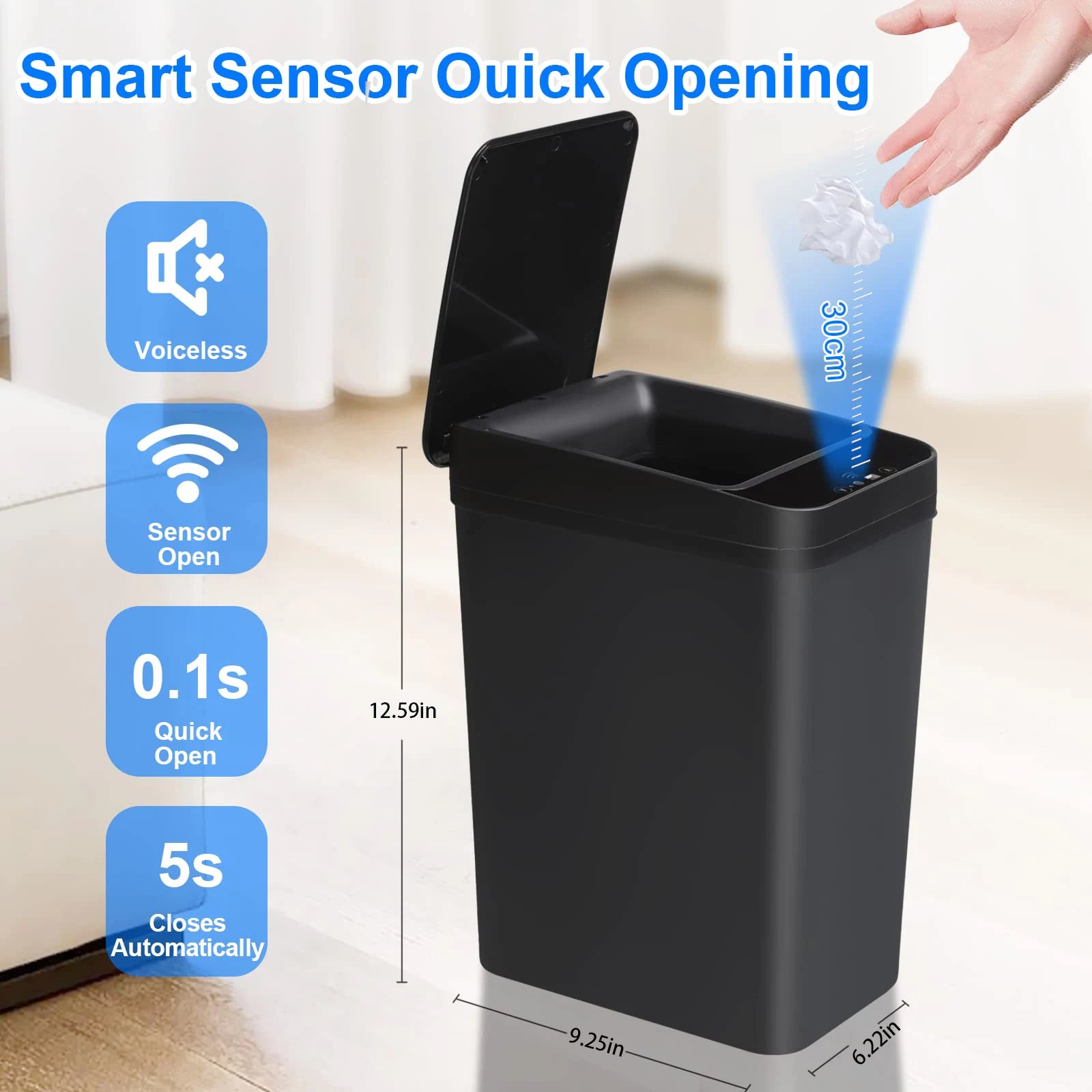 12L Touchless Motion Sensor Trash Can