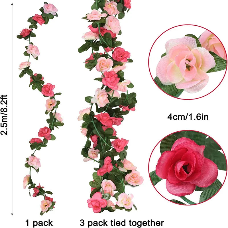 Artificial Rose Vine for Wedding Home Decor