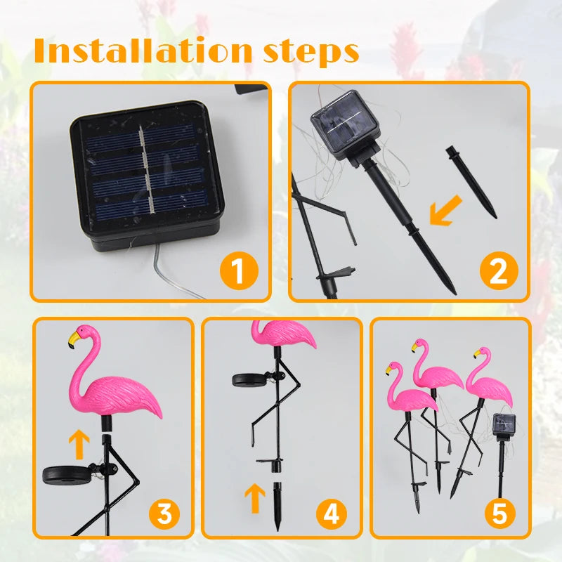 Solar Flamingo LED Garden Light