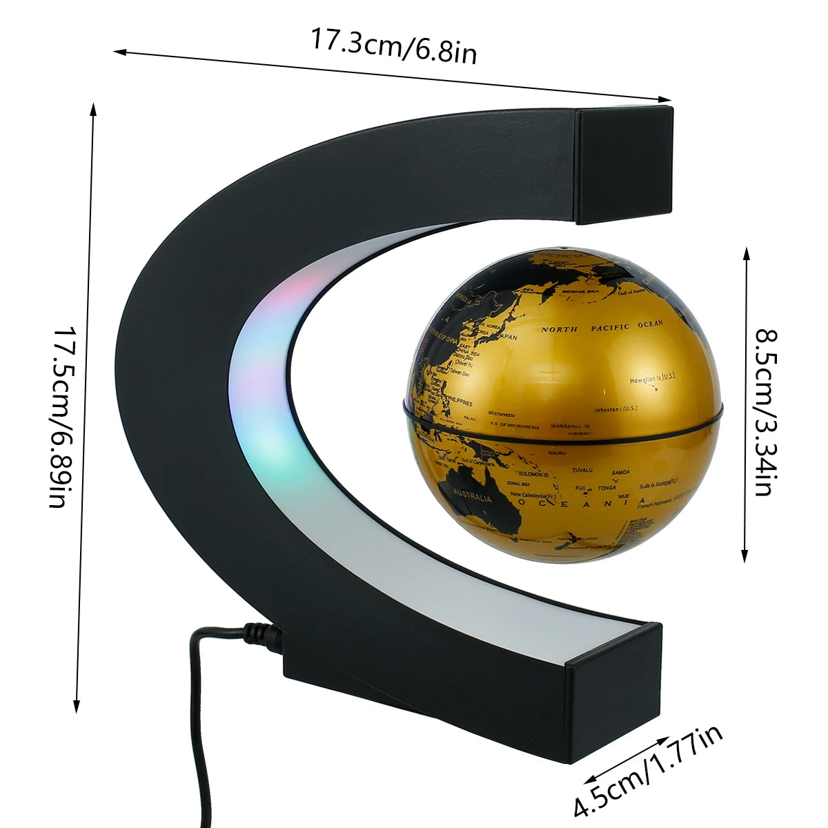 Magnetic Levitation World Map Globe Lamp