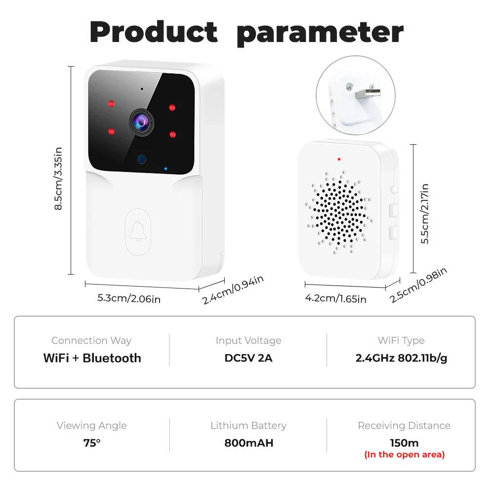 WiFi Video Doorbell - Wireless HD Camera